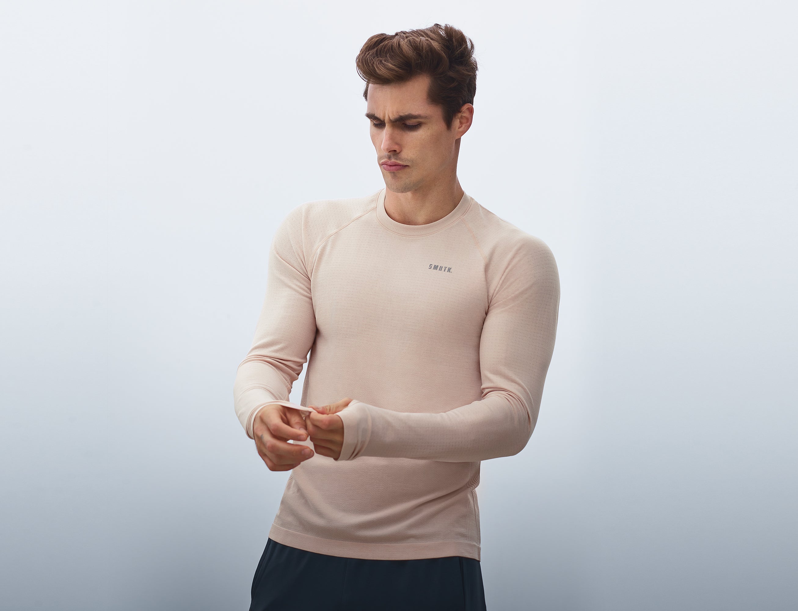 SMRTK Long Sleeve Performance Tee - Bone