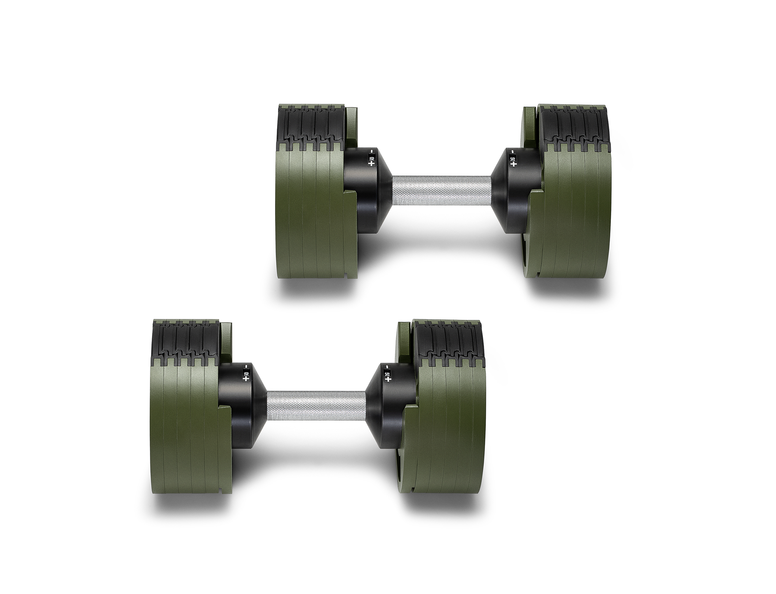 Green and Black 50 lb dumbbell set By SMRTFT