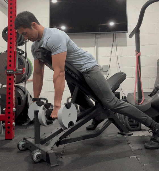 Incline bench row