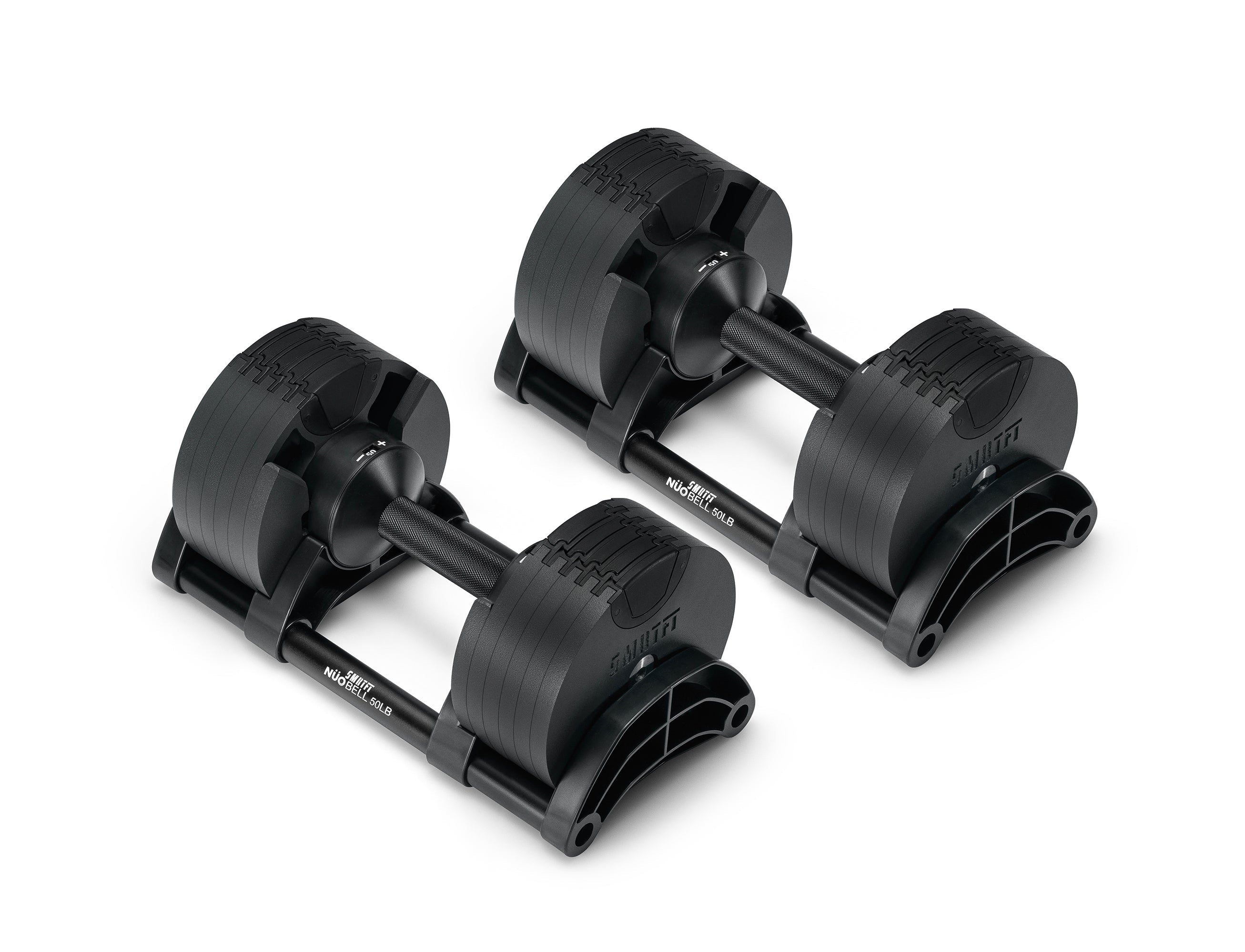 Enjoy The New Matte Black 50lb Adjustable Dumbbell Designed By SMRTFT